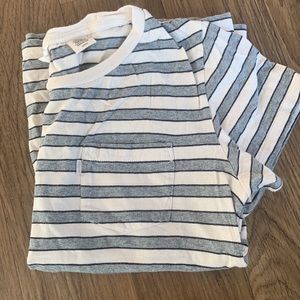 Levi’s T size small shirt in cream and gray stripe